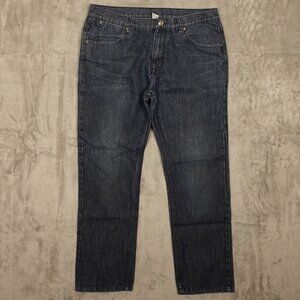 PD&C jeans straight leg men's 36x32 dark‎ wash blue paper denim and cloth